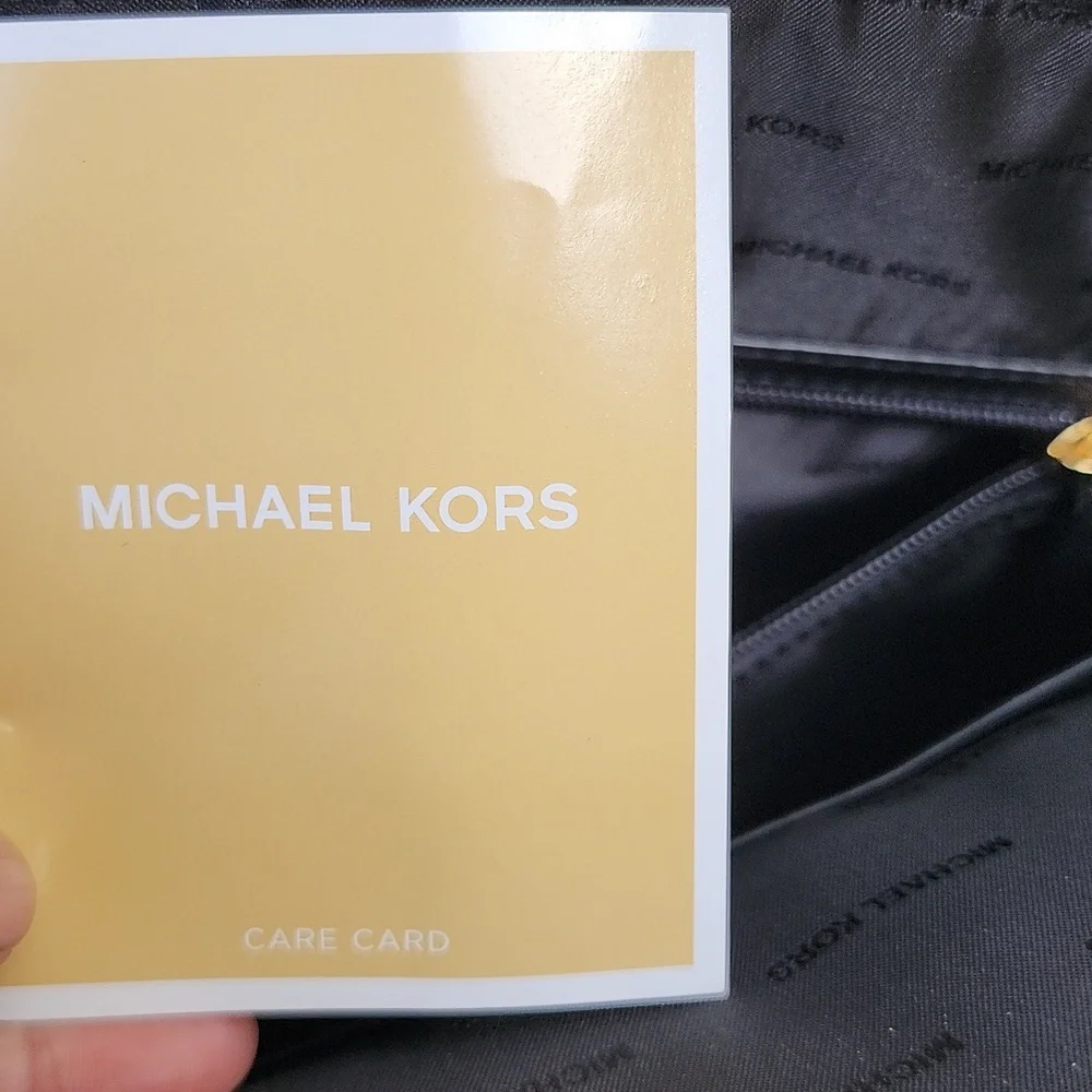 MICHAEL KORS Sadie‎ Leather Satchel Black Leather Chain Lock Crossbody Purse Bag